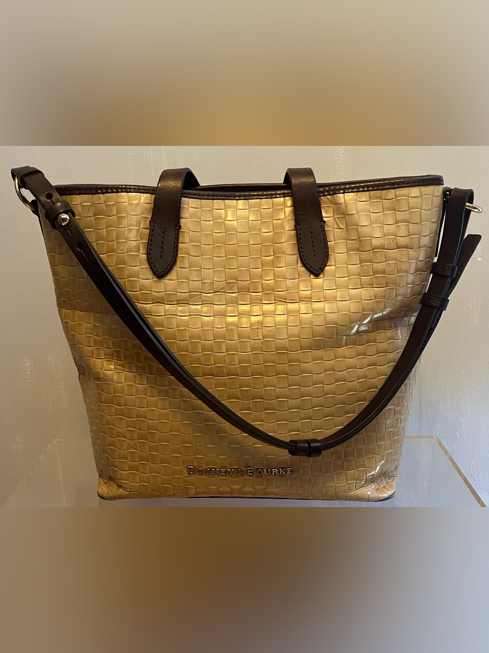Dooney & Bourke Lilliana Woven Embossed Leather & Crossbody Satchel Bag